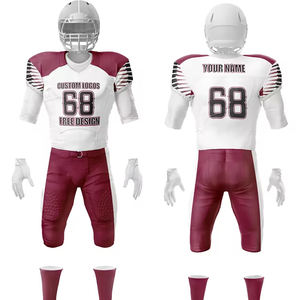 Vente en gros de maillots de football américain personnalisés col en V courts respirants imprimés par sublimation en polyester pas cher football américain personnalisé - Product Image 4