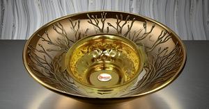 Traditional 16 Inch Brass Urli for Home <b>Decor</b> Handcrafted Embossed Flower Pot for <b>Table</b> <b>Top</b> for Wedding - Product Image 3