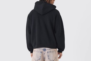 Streetwear unisexe pour hommes 80% coton 20% polyester lourd couleur noire sweats à capuche à fratres Sports 2025 - Product Image 4