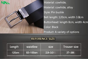 Ceinture en cuir de vachette de qualité haut de gamme pour hommes motif solide avec boucle en alliage Style formel et décontracté en gros - Product Image 6