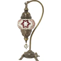 Lampe de bureau en mosaïque turque rustique faite à la main, LED, pour abat-jour en verre teinté, finition bronze, CRI 95 élevé, taille moyenne, chambre à coucher, CE