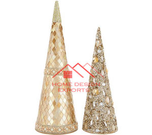 Último diseño, diseño martillado, acabado dorado, decoración de mesa de Metal, escultura de mesa abstracta para decoración de fiesta de árbol de Navidad - Product Image 3