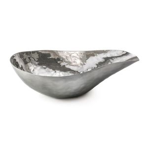 Bol de service en argent martelé moderne mélange d'acier en laiton de mariage fabriqué en Inde de haute qualité supérieure décor vaisselle à manger 2023 - Product Image 1