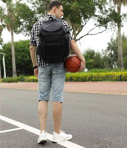 Nouveau sac de basket-ball hommes PU sac à dos grande capacité sac de sport étanche voyage étudiant Expansion sac à dos - Product Image 6