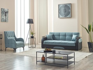 Elegante y cómodo sofá cama de tela de terciopelo relleno de esponja duradero reclinable para sala de estar uso en el sótano apartamento extensible - Product Image 4