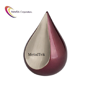 Urnas funerarias de cremación para adultos en forma de lágrima, color rojo rubí plateado, de alta demanda, personalizables, a bajo precio, decorativas para entierro. - Product Image 1