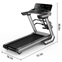 Tapis roulant électrique commercial pliable sans fil 2025 pour usage domestique avec écran LCD et inclinaison automatique