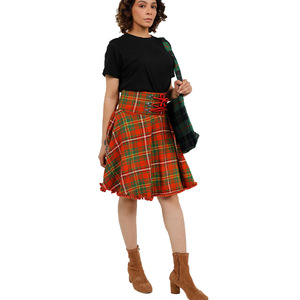 Casual Tartan <b>Skirt</b> with <b>Sequined</b> Decoration Natural Waistline Breathable and Plain Dyed Cotton <b>Skirts</b> - Product Image 6