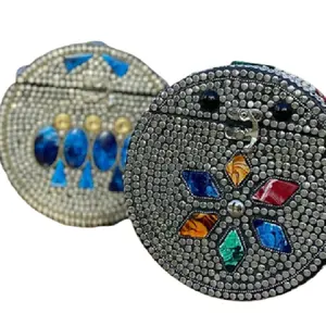Mới đến thiết kế sang trọng handmade túi bạc buổi tối thiết kế sẵn sàng nhựa Brass Mosaic với kim loại từ Ấn Độ bởi RF thủ công mỹ nghệ