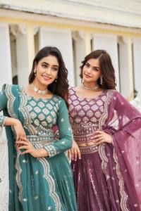 Beautiful <b>Wedding</b> Wear Lehenga Choli And Dupatta Heavy Embroidery Sequence Work With <b>Belt</b> - Product Image 5