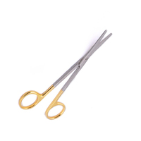 Ciseaux chirurgicaux demi-ondulés à lame droite en acier inoxydable doré, 110 mm (5 pouces), pour soins médicaux, OEM/ODM, DIY