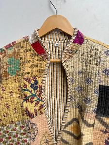 แจ็คเก็ตสั้นแบบวินเทจทำด้วยมือเสื้อโค้ทผ้าฝ้ายปักลายดีไซน์ผ้าถักของขวัญที่สมบูรณ์แบบสำหรับเธอ - Product Image 6