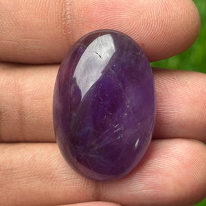 Cabujón ovalado de amatista Natural de alta calidad, fabricación de joyas pulidas, piedras preciosas de 32x21x8mm, Cubo de gemas Sami sueltas calibradas de 43 quilates - Product Image 1