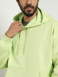 Sudaderas con capucha de calle de alta calidad para hombre 450GSM 100% algodón Sudadera con capucha de gran tamaño para hombre Casual en blanco suelta Fit Color sólido Sudadera con capucha para hombre - Product Image 3