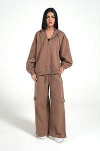 Survêtement Jogging à Capuche Zippé pour Femme, Style Urbain Vintage, en Molleton Bouclette, avec Broderie Effet Vieilli, Personnalisé par le Fabricant - Product Image 5