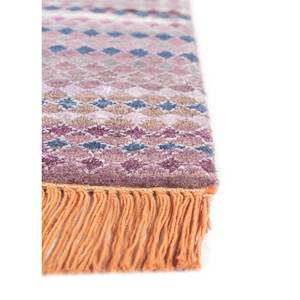 Manchaha พรมไหมพรมทอมือและผ้าไหมไม้ไผ่ลายบั้งสีชมพูและสีม่วงสำหรับ Home-Les-2263 - Product Image 4