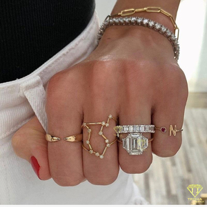 Anillo DE BODA clásico de tres piedras con diamantes cultivados en laboratorio para mujer, certificado IGI, impecable, Color D, VVS, estilo Vintage, corte de cojín, fiesta - Product Image 2