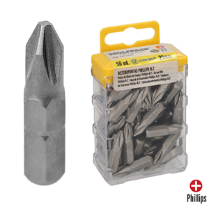 Destorpuntas Phillips N. 2 (50 Pezzi) Acciaio S2 al Cromo Vanadio - Product Image 1