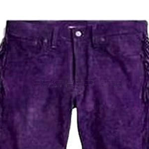 Best Selling Casual Wear Solid Color Men <b>Leather</b> <b>Pant</b> Full Customized Logo Men Suede <b>Leather</b> <b>Pant</b> - Product Image 2