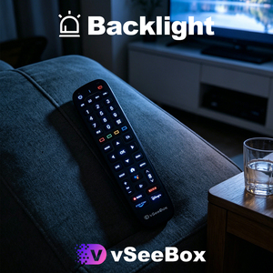 รีโมททดแทนสำหรับกล่องทีวี VseeBox V6 Plus รีโมทอัจฉริยะแบบเดิม เชื่อมต่อ BT ปุ่มเรืองแสงพร้อมเสียง รองรับการเรียนรู้สัญญาณ IR และระบบแยกสัญญาณ - Product Image 2
