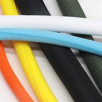 Manchon de câble à fermeture automatique PET tressé extensible gestion de ligne automatique chevauchements métier à tisser Flexible tuyau fendu tube fil enroulé protéger