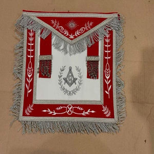 Tablier vintage brodé de la franc-maçonnerie, de haute qualité, écologique, personnalisable, en cuir/tissu de coton - Product Image 1