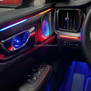 Lumière d'ambiance dédiée XC60 pour <span class=keywords><strong>Volvo</strong></span> XC60 2018-2025, lampe d'ambiance LED 64 couleurs, porte avec haut-parleur, éclairage néon - Product Image 3