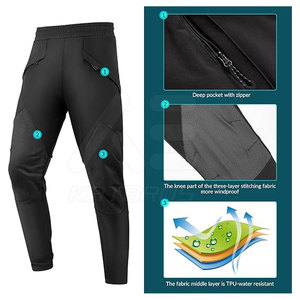 Men's Black Breathable Seamless Fusing Quick Dry <b>Cycling</b> Pants Long Length 100% Cotton Regular Fit Running Wear - Product Image 3