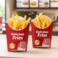 Ensemble d'emballages personnalisés pour la restauration rapide, boîte à frites, boîte à hamburgers, sac en papier, emballage jetable à emporter, fournisseur OEM
