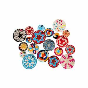 Juego de 20 Cestas de Pared de Bambú Bohemio Multicolor Sabai, Decoración de Pared de Ratán Tejido a Mano - Product Image 2