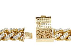 S925 plata amarillo chapado en oro cadena de eslabones cubanos moissanita diamante helado Hip Hop estilo de lujo joyería para hombres y mujeres - Product Image 4