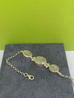 Gelang Modern Perak Murni 925 Batu Zamrud Alami Perhiasan Wanita Mewah Buatan Tangan Desain Asli Turki 12G