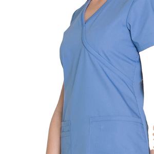 Vestido de manga corta con cuello en V y cintura entallada para mujer, uniforme de servicio de belleza, traje de cuello alto, conjunto de dos piezas, ropa de trabajo 2026 - Product Image 4