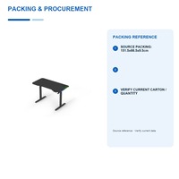 Bureau de jeu électrique réglable en hauteur avec plateau de 1400 x 600 mm et contrôleur de mémoire à moteur unique