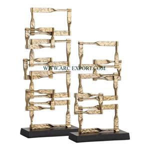 Escultura para el hogar de mesa interior de lujo moderna de alta calidad pulida en oro con Base de Color negro decoración de nueva llegada de tendencia de alta calidad - Product Image 3