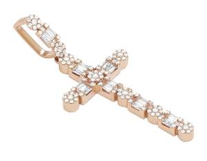 Personalizar Plata de Ley 925 con claridad VVS Moissanite redondo Baguette diamantes estilo Hip Hop Cruz colgante joyería regalo para hombre - Product Image 6