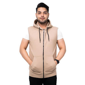 Sudadera con capucha y cremallera sin mangas personalizada para hombre, chaleco deportivo para gimnasio, camiseta sin mangas con capucha, ropa deportiva informal, sudaderas con capucha de entrenamiento al por mayor - Product Image 1