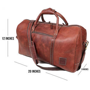 Sac de voyage en cuir véritable de marque célèbre pour homme, rouge vin, lisse, en cuir de vache naturel, style tendance - Product Image 3