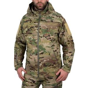 Chaqueta Softshell resistente al agua para hombre con forro polar de tela de lona con cuello levantado Camo Fleece Softshell - Product Image 1