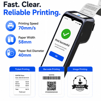 Terminal de point de vente portable Android 16, lecteur de code QR NFC, imprimante thermique de reçus 58 mm, Bluetooth 4G WiFi SUNTEK SM6