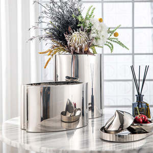 Florero Cilíndrico de Metal, Decoración para el Hogar, Centro de Mesa para Arreglos Florales, Diseño Moderno, Calidad Premium - Product Image 5