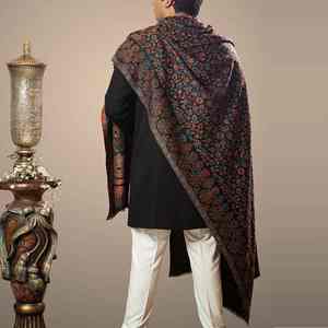 Chal Kani Pashmina Tejido a Mano, Diseño Tradicional Cachemirí, Lujoso, Suave y Cálido, Envoltura Premium de Invierno para Hombre, Elegante - Product Image 5