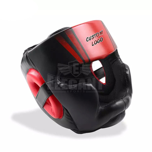 เครื่องป้องกันศีรษะสำหรับฝึกซ้อมมวยแบบมืออาชีพทำจากหนังที่ใส่ป้องกันหน้าสำหรับเตะมวย - Product Image 1