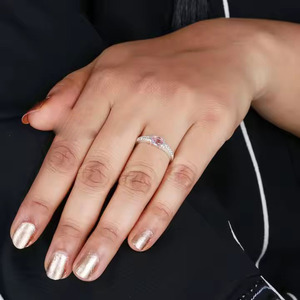 Anillos de Compromiso Minimalistas de Cuarzo Rosa Natural con Engaste de Plata de Ley 925, Corte Ovalado de 6x8mm, Anillos de Boda Clásicos con Piedras Preciosas para Mujer - Product Image 6