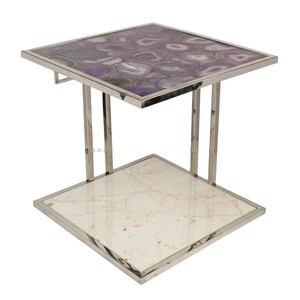 อาเกตโต๊ะข้างสำหรับบ้านหินอ่อนสีฟ้าที่สง่างามทันสมัยผ้าปูโต๊ะงานศิลปะนามธรรมที่มีคุณภาพสูงตกแต่งที่เงียบสงบสำหรับห้องครัว - Product Image 1