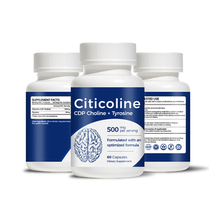 Cápsulas de Citicolina 500mg con <span class=keywords><strong>CDP</strong></span> Colina L-Tirosina para la Salud Cerebral y Apoyo Cognitivo, Fórmula para la Concentración, Marca Privada OEM - Product Image 1