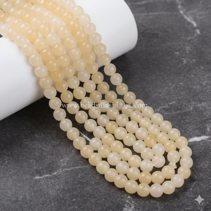 Cuentas al por Mayor Beadsnfashion, Hebras de Topacio Natural Teñidas de Amarillo de 8mm, Suministros para la Fabricación de Joyería DIY para Pulseras, Collares y Pendientes - Product Image 2