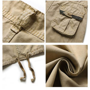 กางเกงกีฬาขาสั้นผู้ชายผ้าคอตตอนใหม่ฤดูร้อนคุณภาพแห้งเร็วแฟชั่นลำลองทรงหลวมแบบมีกระเป๋าลายสีทึบเป็นมิตรต่อสิ่งแวดล้อม - Product Image 5