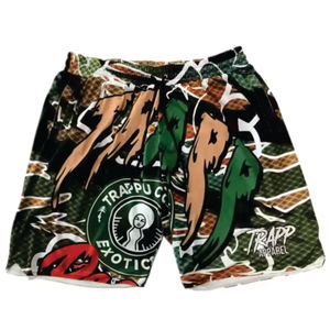 Pantalones cortos de fitness personalizados de alta calidad para hombre, diseño 3D, estampado por sublimación, tela de malla de poliéster y algodón, 220 bolsillos con patrón GSM - Product Image 6