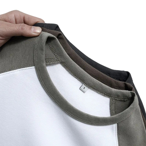 ผู้ชายสีจับคู่ขนาดใหญ่ไหล่เสื้อยืดที่กําหนดเอง Raglan แขน Unisex วินเทจแขนสั้น Tees พร้อมโลโก้ที่กําหนดเอง - Product Image 4